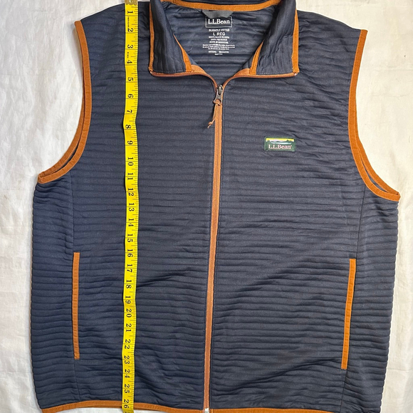 NWOT Men’s Large Reg LL Bean Airlight Sleeveless Vest Full Zip Navy Blue - Picture 6 of 8